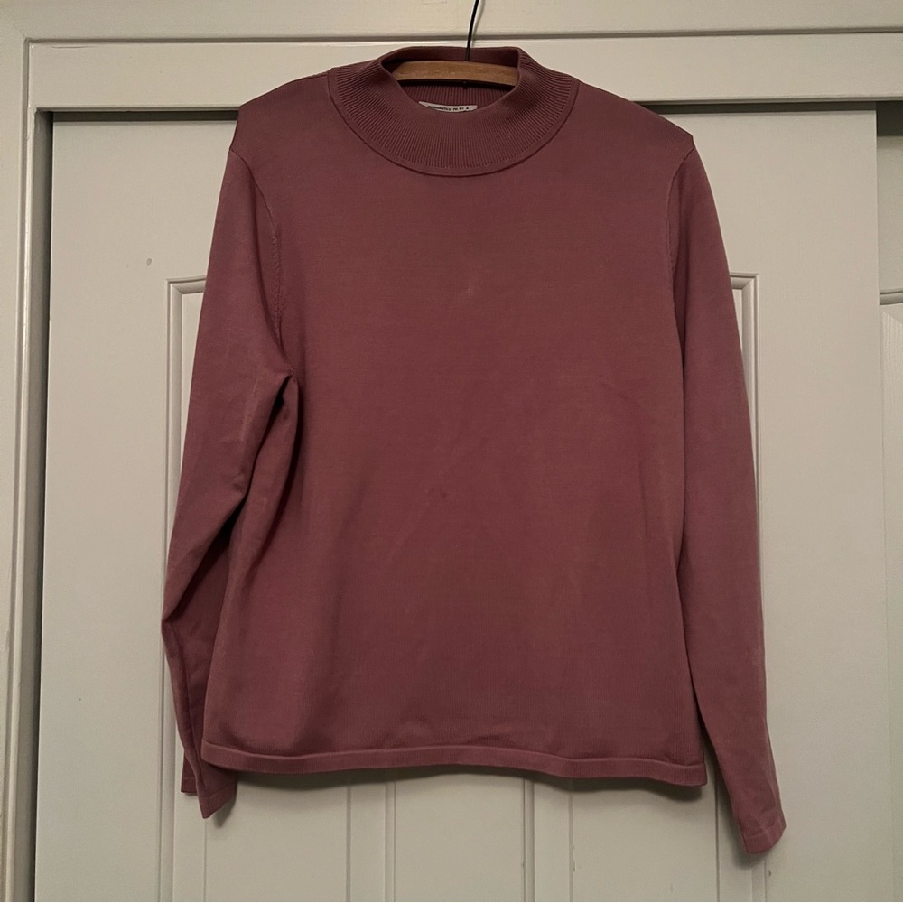 Pendleton mock turtle neck silk sweater size Large petite